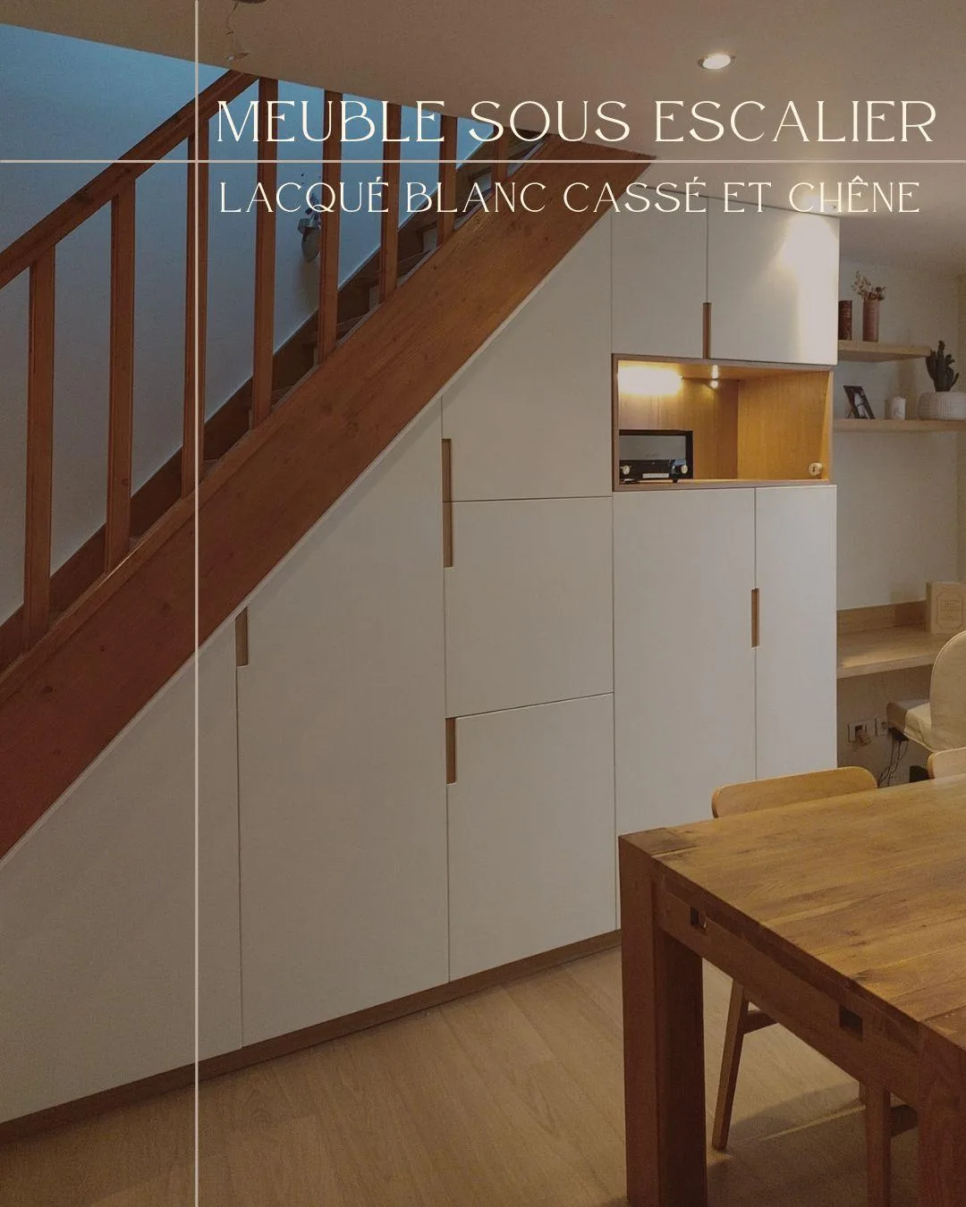Rangements sous escalier — tiroirs et placards intégrés